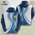 Masters Tournament Golf Abstract Blue Wave Hoodie