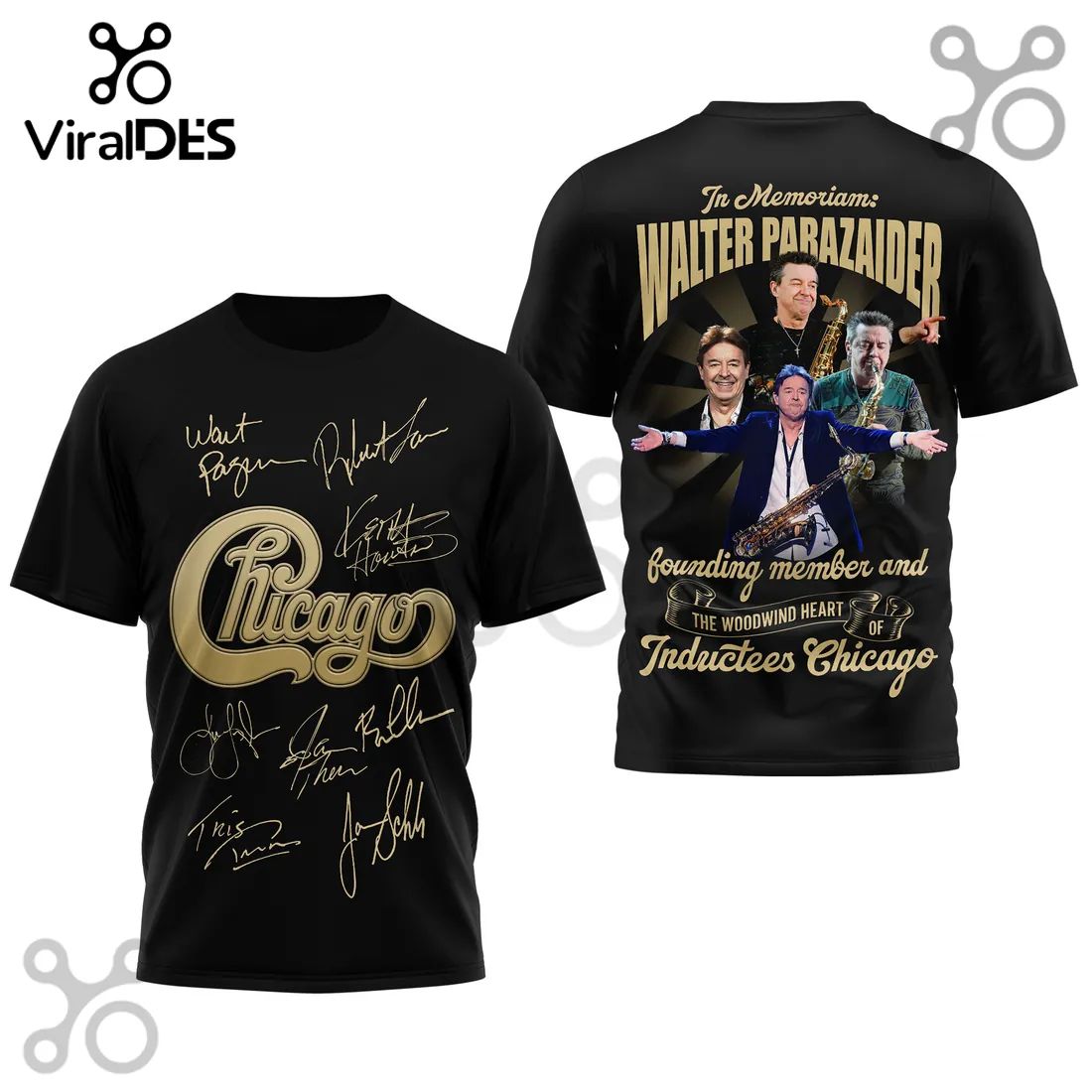 Walter Parazaider Chicago Band Tribute Signature Series Shirt