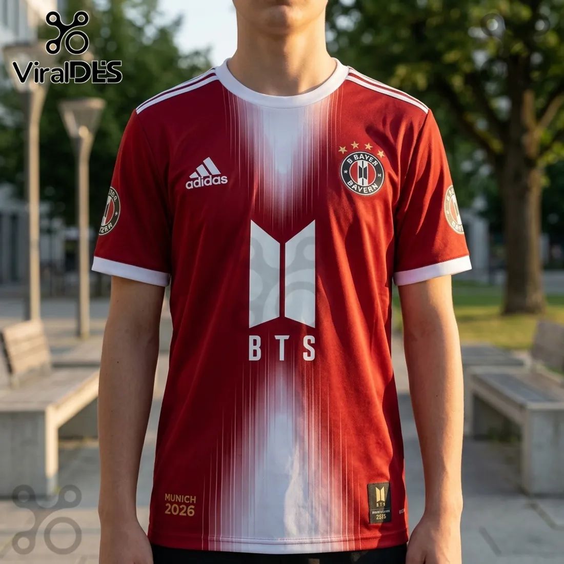 BTS World Tour Arirang x FC Bayern Munich Red Shirt