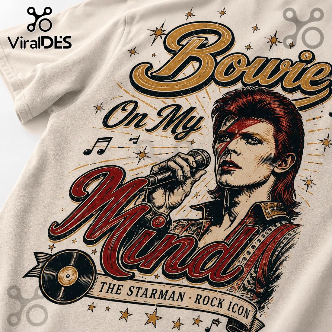 David Bowie Starman Tribute Retro Graphic T-Shirt