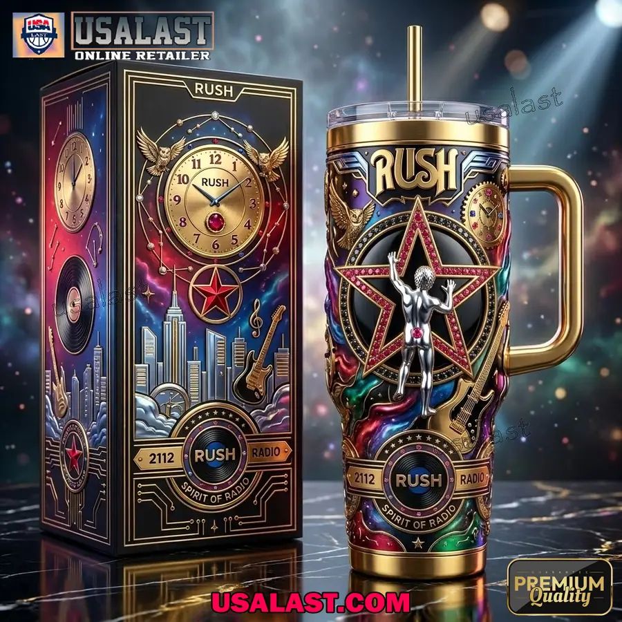Rush Band Spirit Of Radio Tumbler With Handle