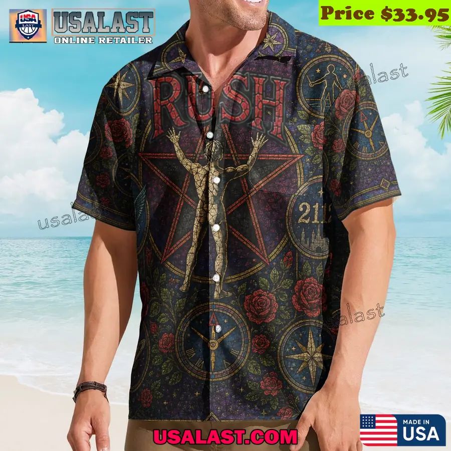 Rush Gothic Stained Glass Hawaiian Shirt