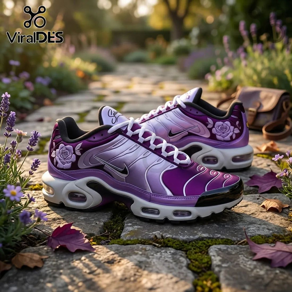 Selena Floral Purple Air Max Running Sneakers