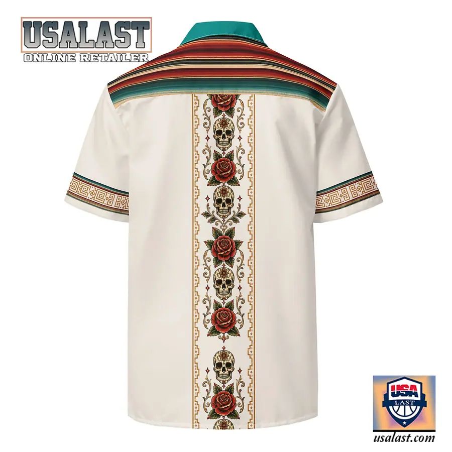 El Jefe Azteca Hueso Guayabera Short Sleeve Hawaiian Shirt