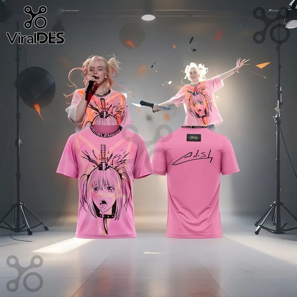 Billie Eilish Hit Me Hard & Soft Tour Graphic Anime T-Shirt