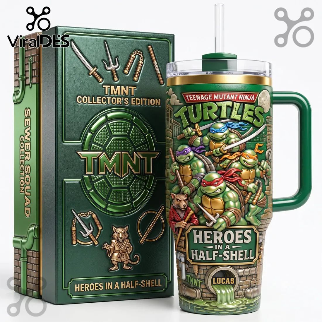 TMNT Sculpted 3D Embossed Stainless Steel Tumbler