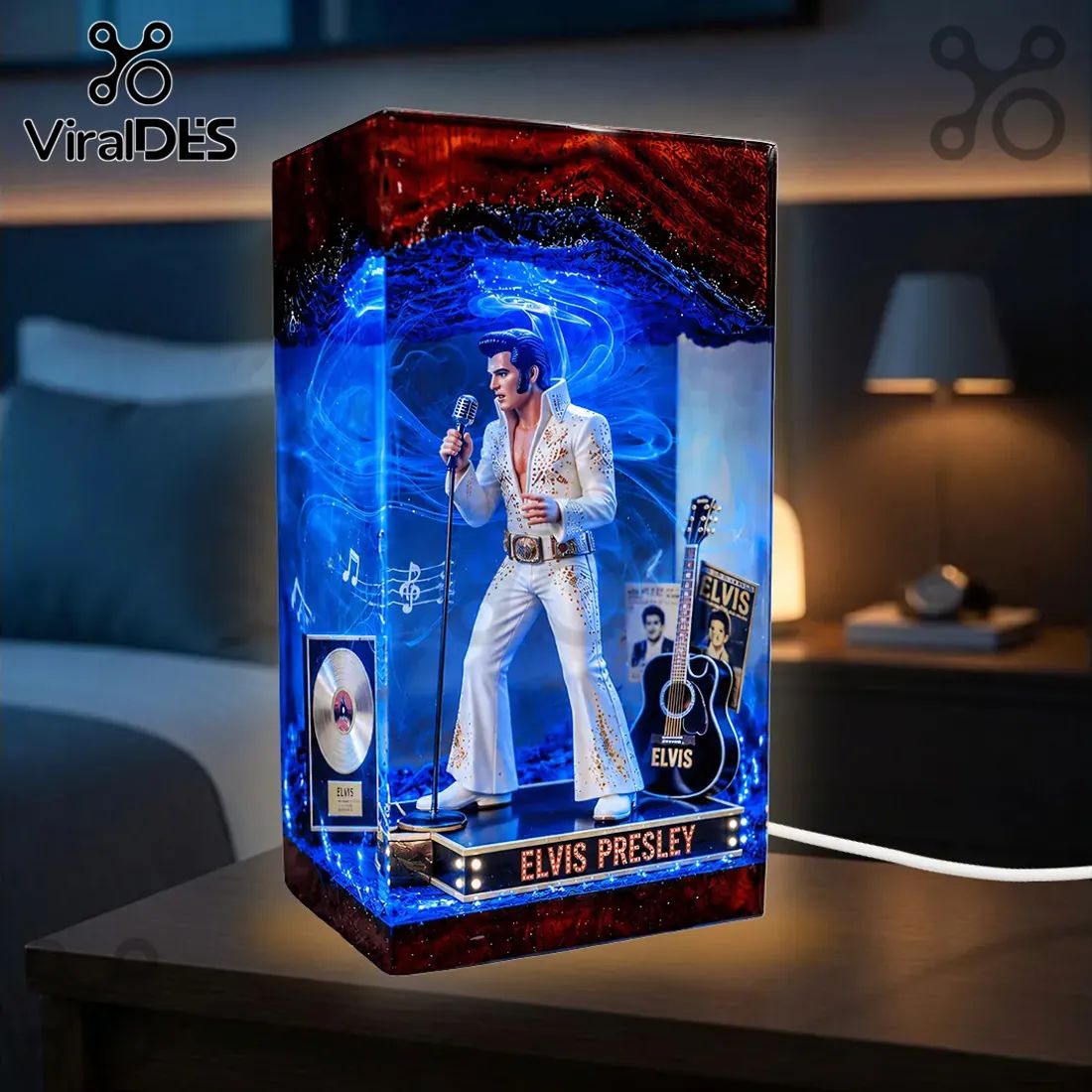 Elvis Presley Epoxy Resin LED Desk Lamp