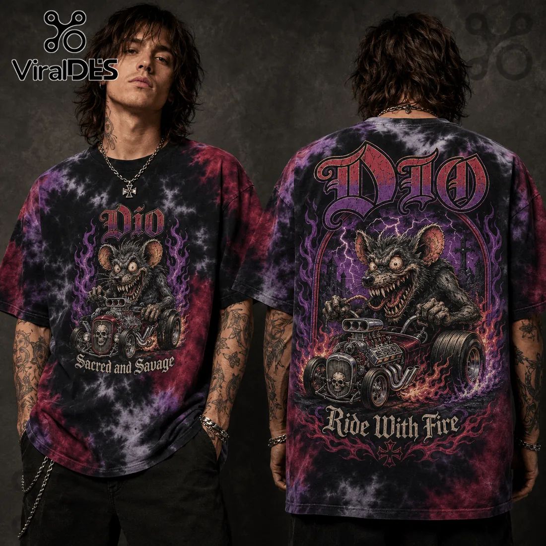Dio Sacred and Savage Tie-Dye T-Shirt