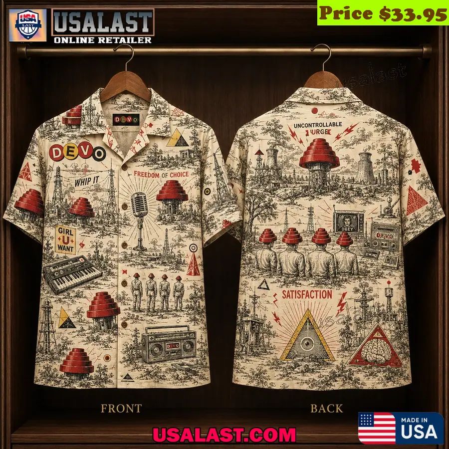 DEVO Retro New Wave Band Hawaiian Shirt