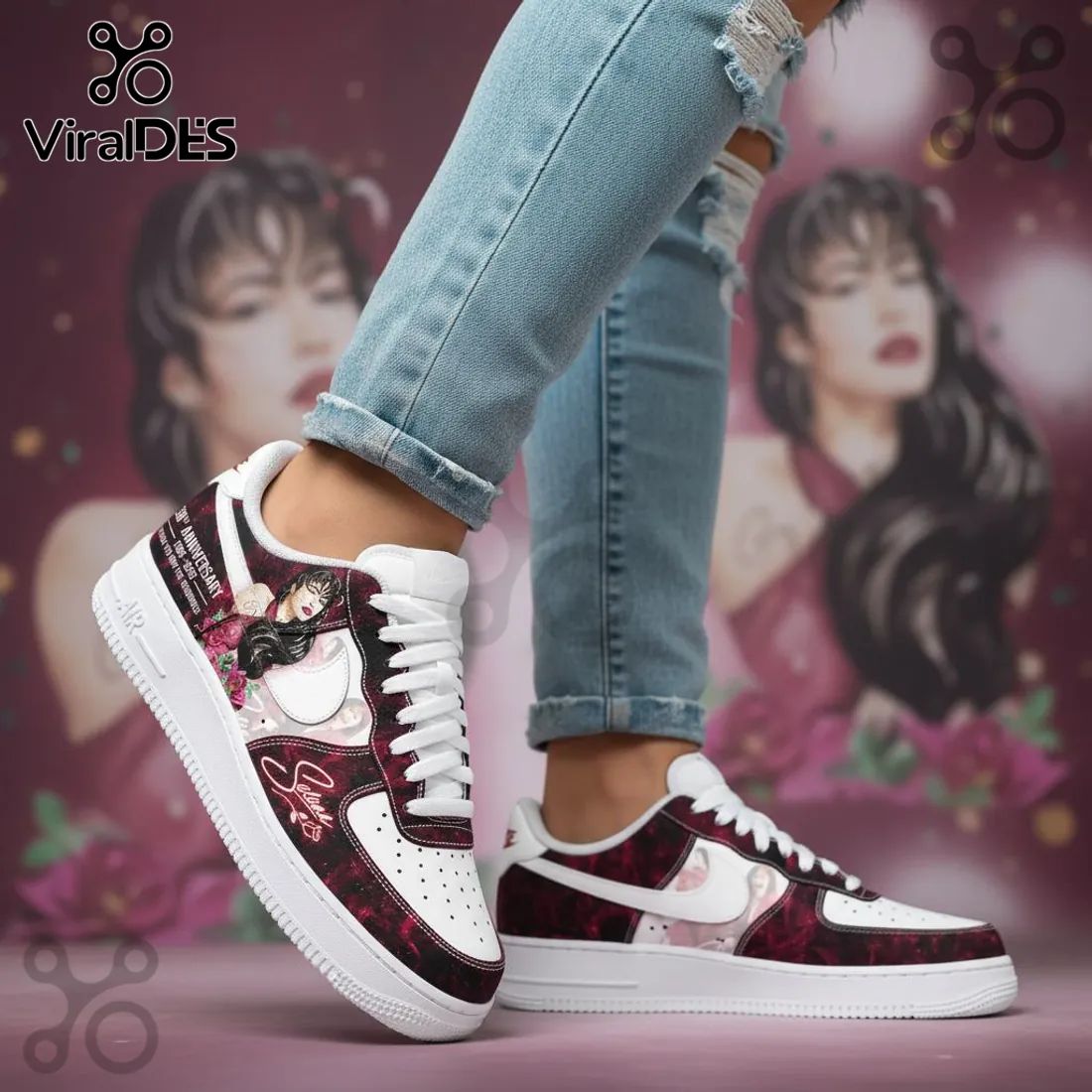Selena 30th Anniversary Commemorative Tribute Custom Air Force 1 Shoes