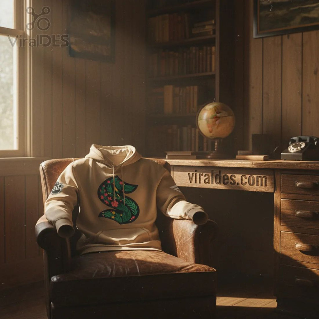Seattle Kraken Green Night Floral Common Thread Hoodie