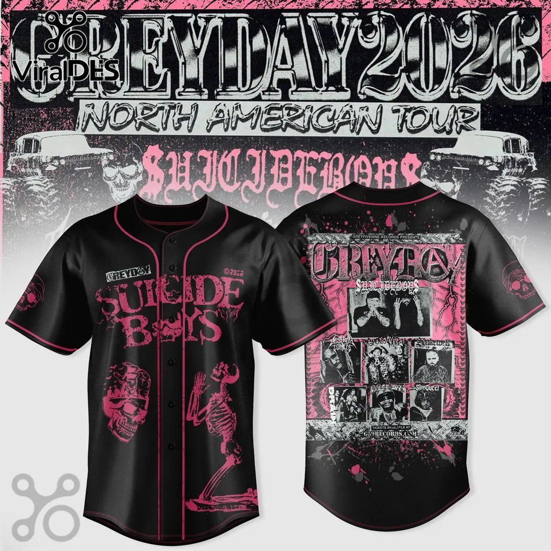 GREYDAY 2023 Suicide Boys North American Tour Baseball Jersey