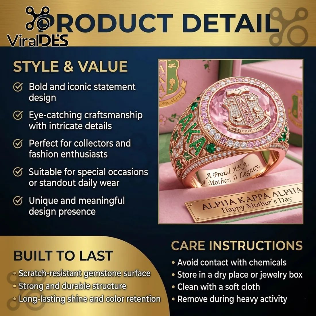 Alpha Kappa Alpha x Mother’s Day Rose Gold Ring