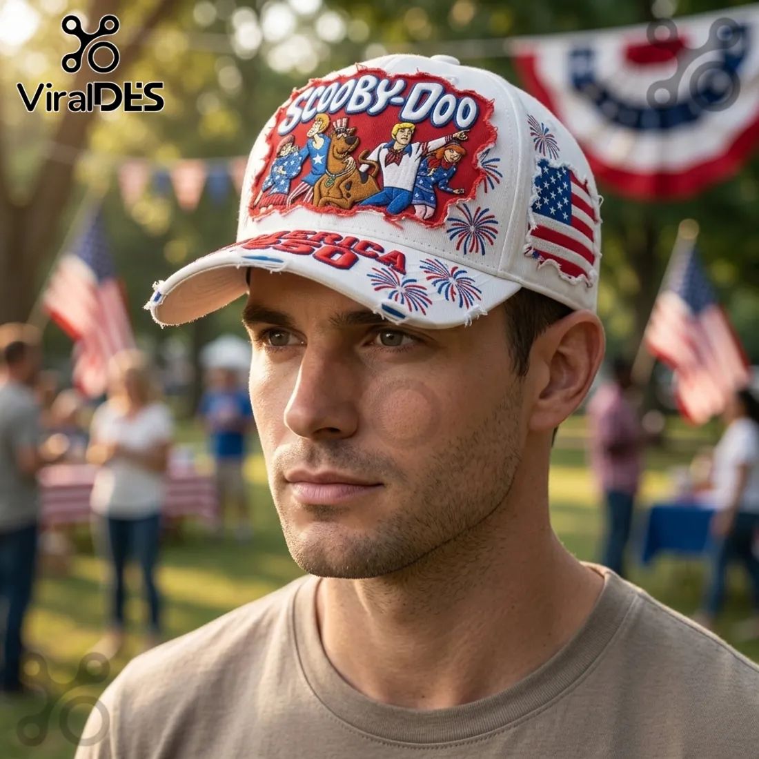 Scooby-Doo x America 250 USA Flag Distressed Baseball Cap