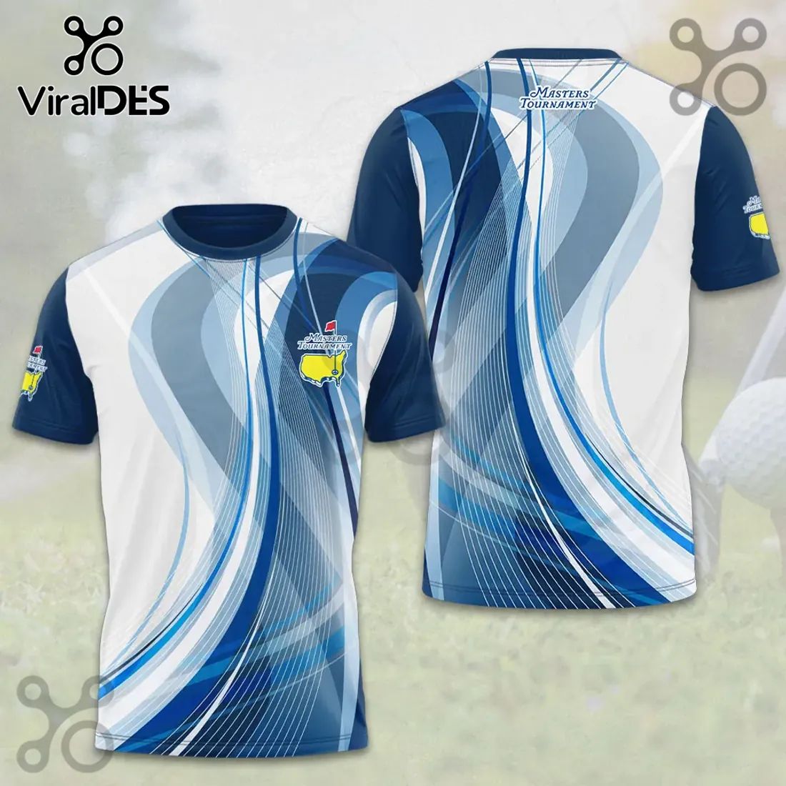 Masters Tournament Golf Abstract Blue Wave Hoodie