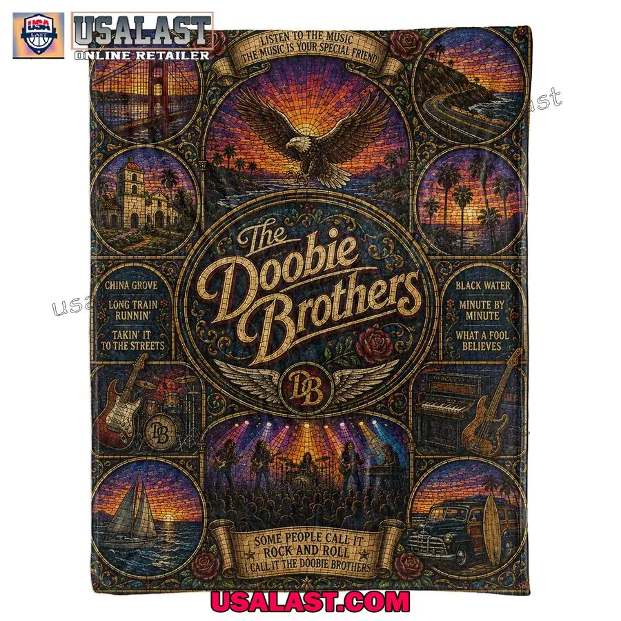 The Doobie Brothers Band Stained Glass Quilt Blanket