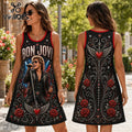 Bon Jovi Black Floral Sleeveless Dress