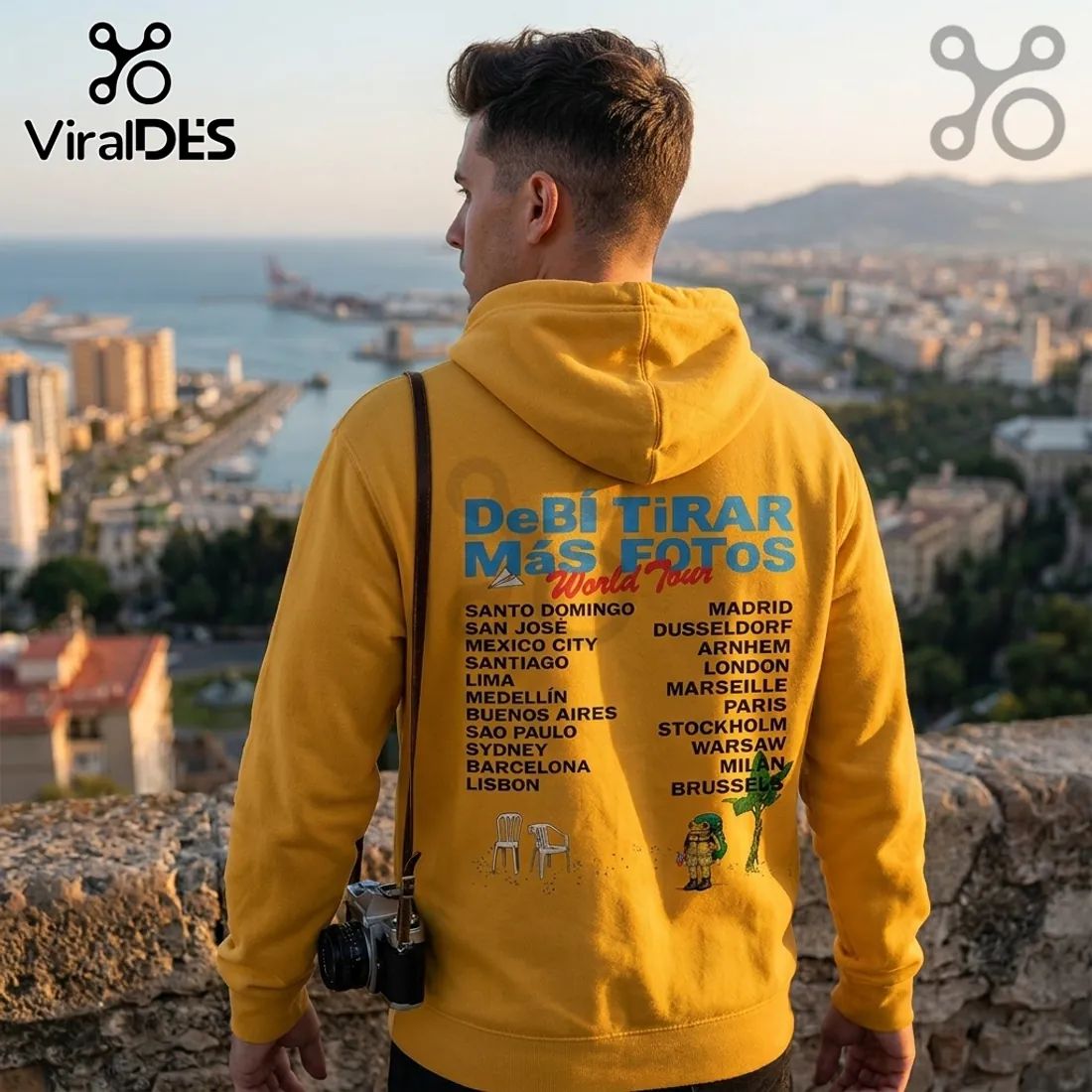 Bad Bunny Debi Tirar Mas Fotos World Tour Yellow Hoodie