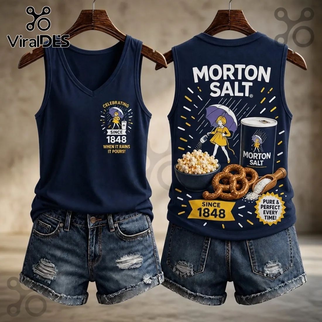 Morton Salt Vintage 1848 V-Neck Tank Top