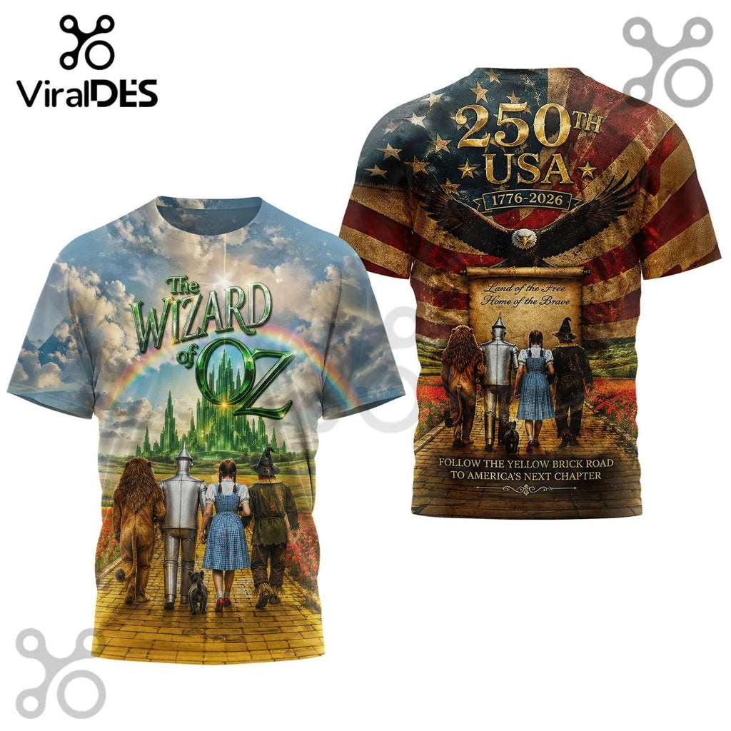 The Wizard of Oz x USA 250th Anniversary Patriotic Gift for Men 3D T-Shirt