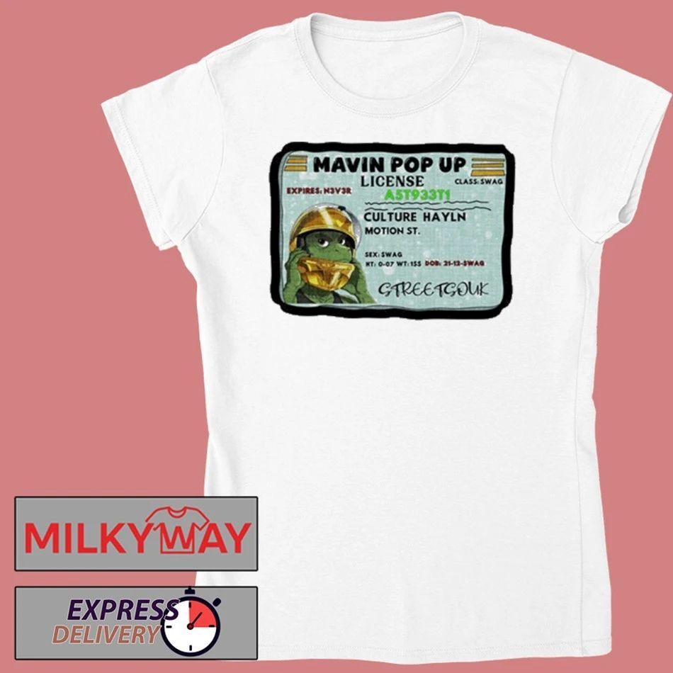 Mavin Pop Up License Graphic shirt
