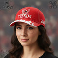 Turkey Football Fan 2026 Commemorative Embroidered Flame Design Baseball Cap