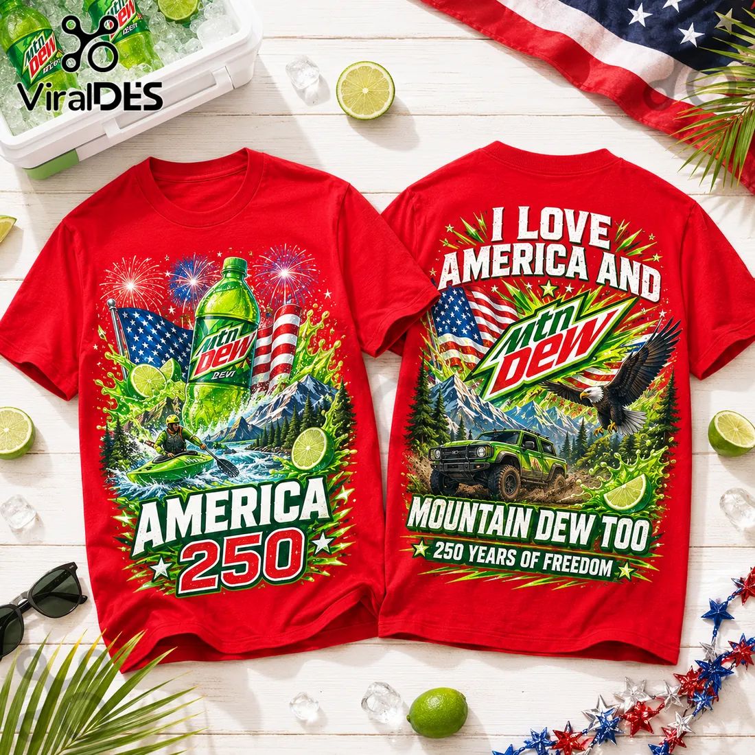 Mountain Dew America 250 Years Of Freedom Collectible T-Shirt