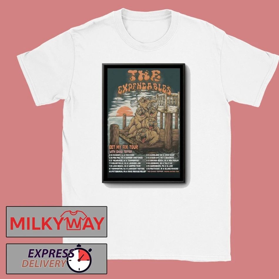 Poster The Expendables Get My Fix 2026 Tour shirt