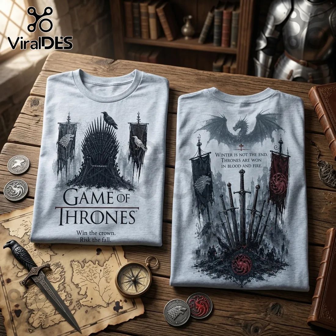 Game of Thrones Iron Throne Light Blue T-Shirt