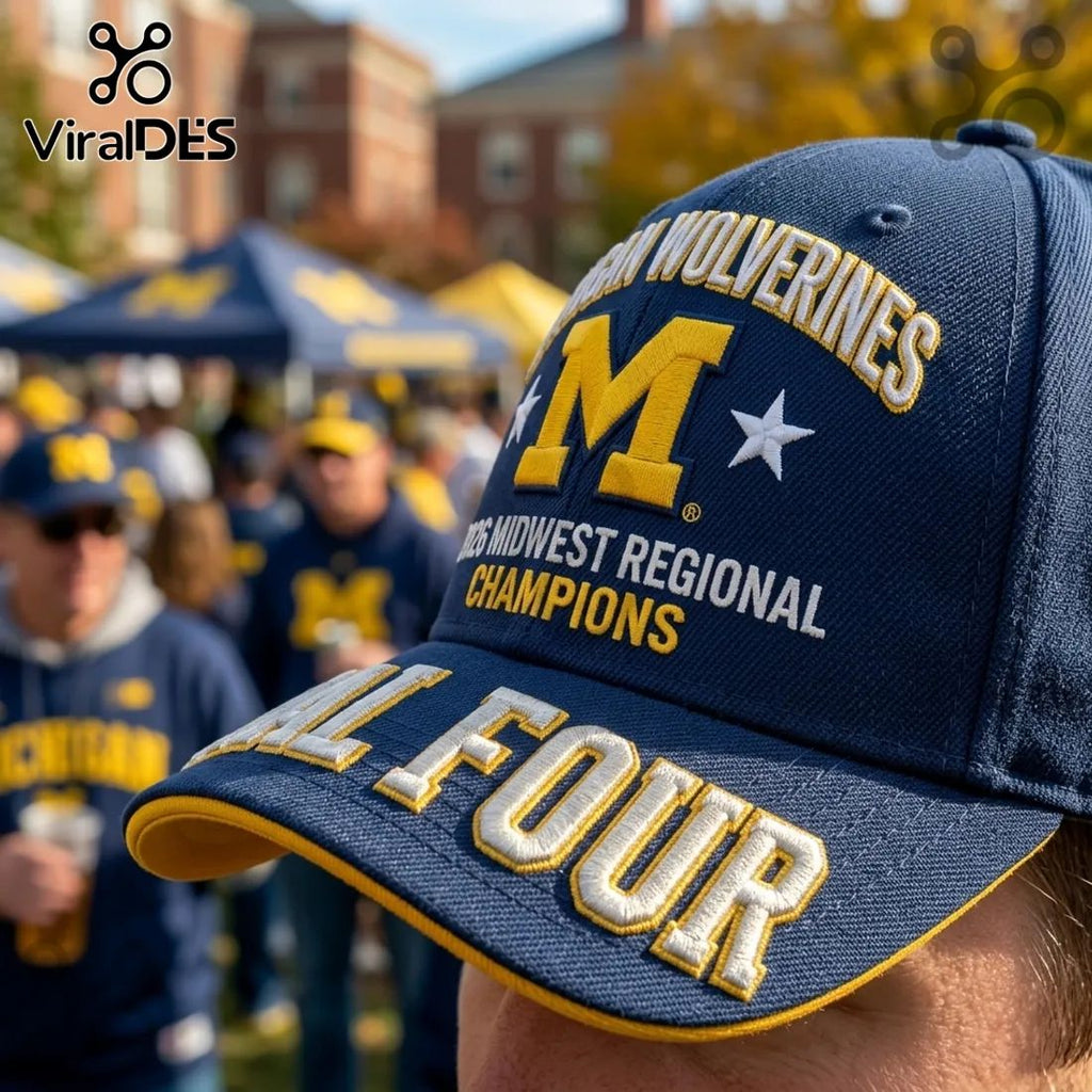 Michigan Wolverines 2026 Midwest Regional Champions Navy Cap