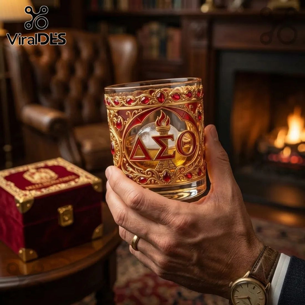 Delta Sigma Theta Ornate Decorative Drinking Glass