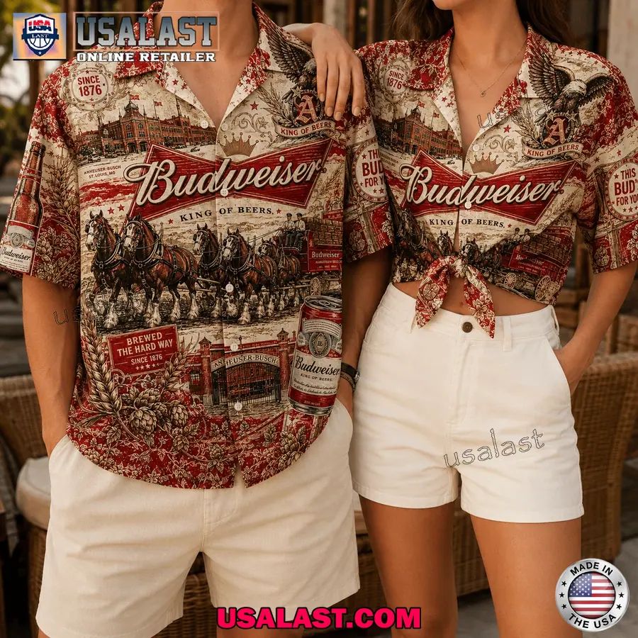 Budweiser King of Beers Vintage Hawaiian Shirt