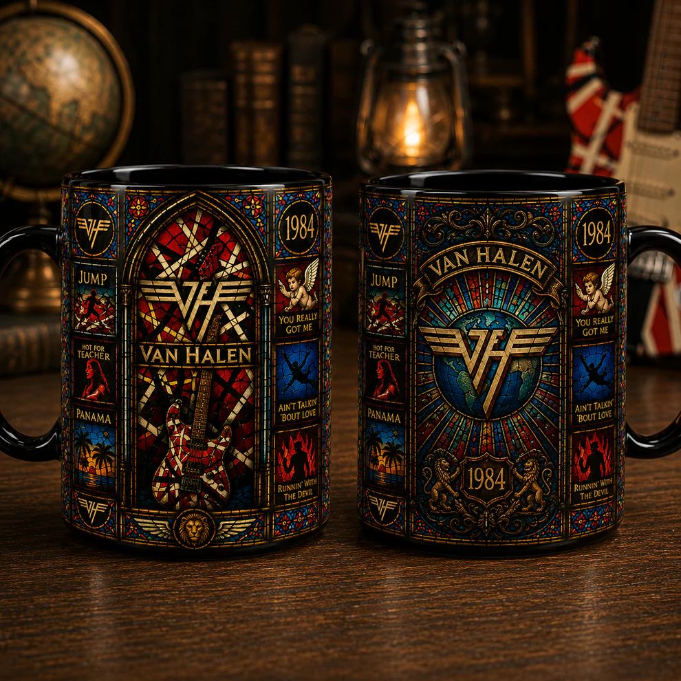 Van Halen Rock Band Stained Glass Accent Mug