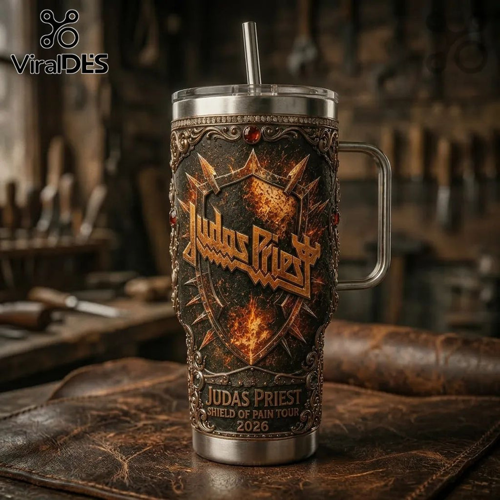 Judas Priest Shield of Pain Tour 2026 Stainless Steel 40oz Tumbler