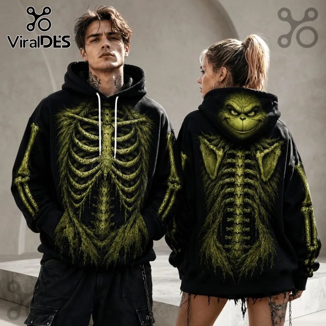 The Grinch Skeleton Black Pullover Hoodie