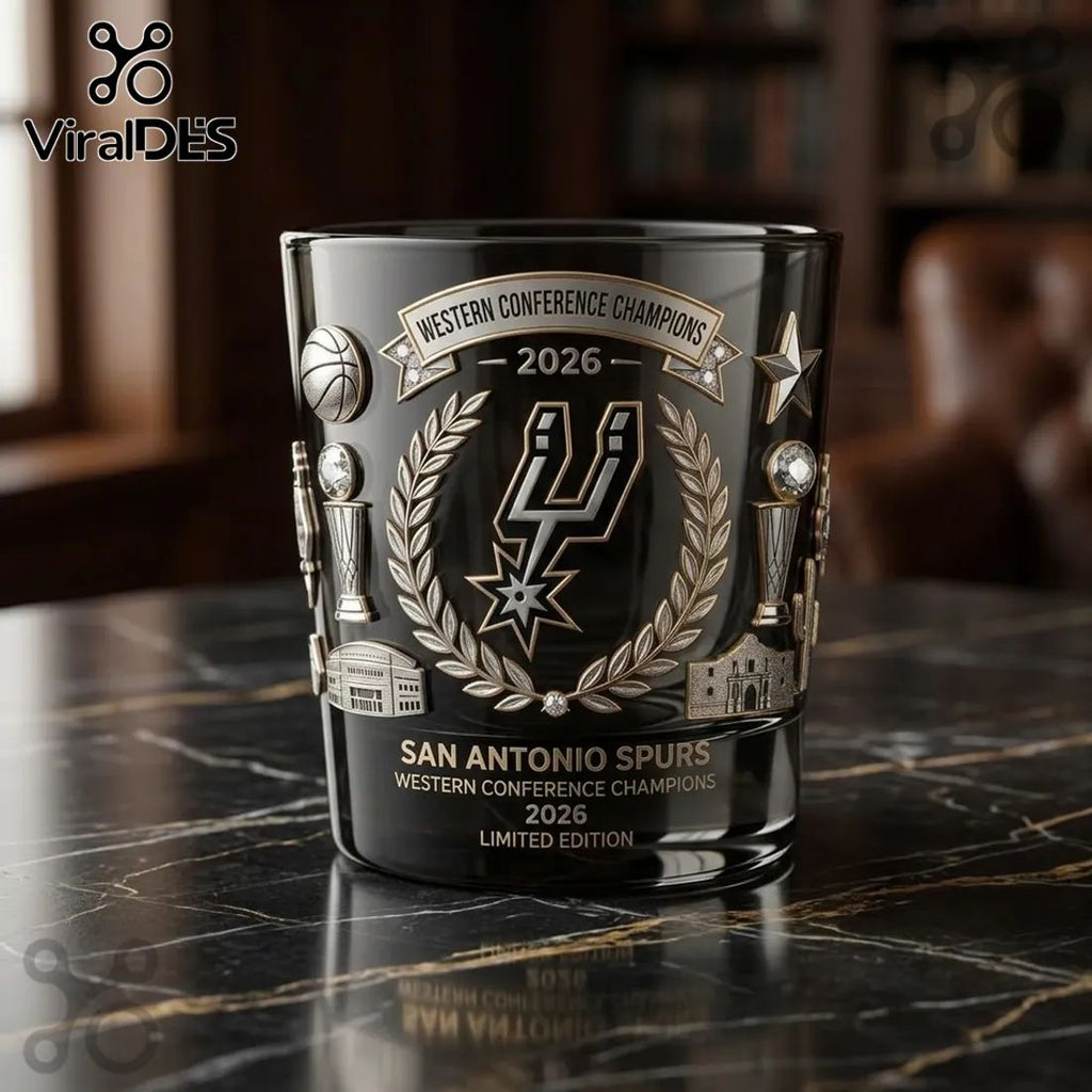 San Antonio Spurs 2026 Western Conference Champions Whiskey Glass