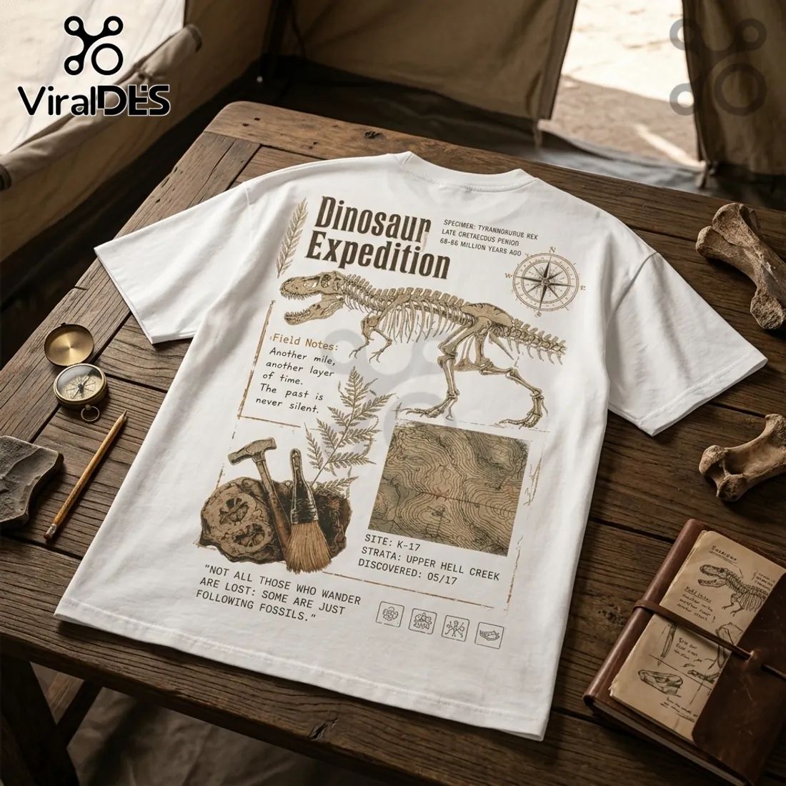 Dinosaur Expedition Tyrannosaurus Rex Fossil T-Shirt