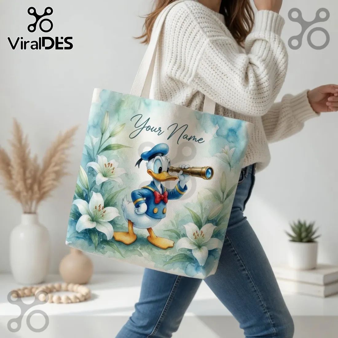 Donald Duck Personalized Tote Bag
