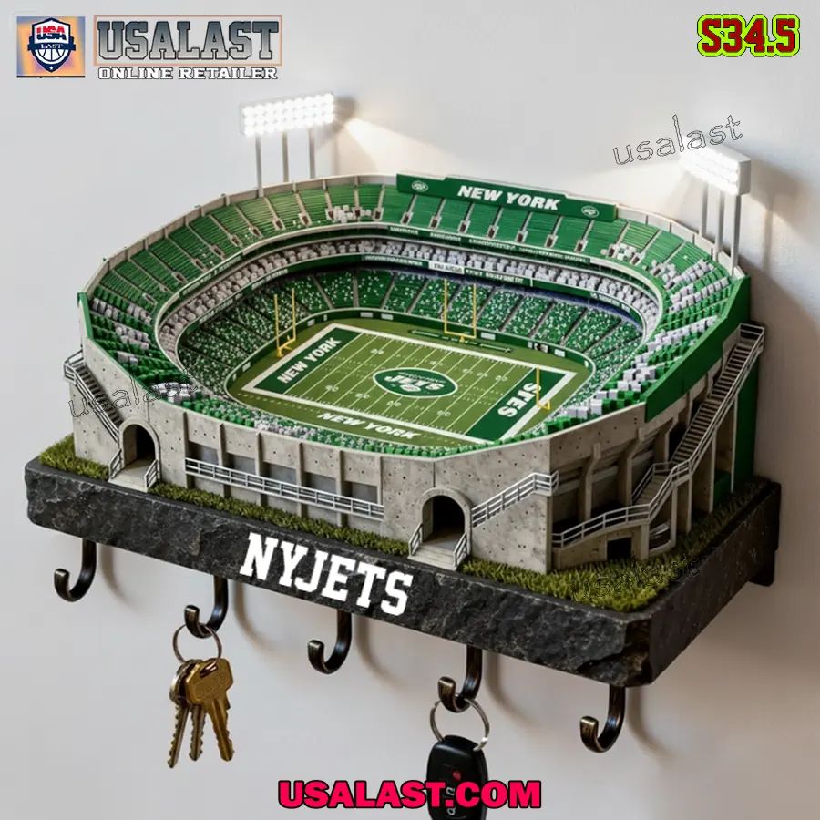 New York Jets Sports Stadium Key Hooks, Key Holder