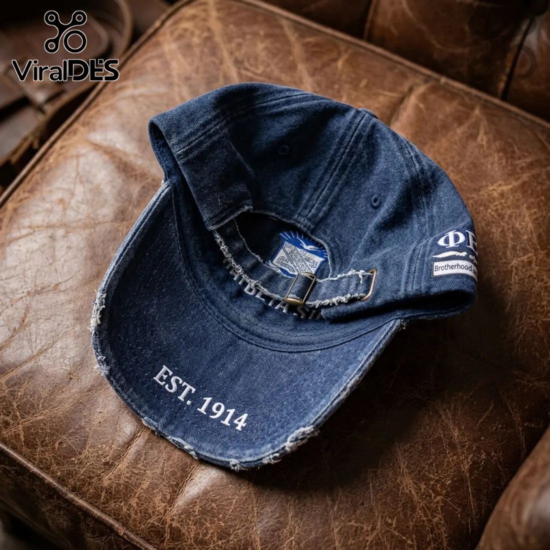 Phi Beta Sigma Est 1914 Embroidered Distressed Cap