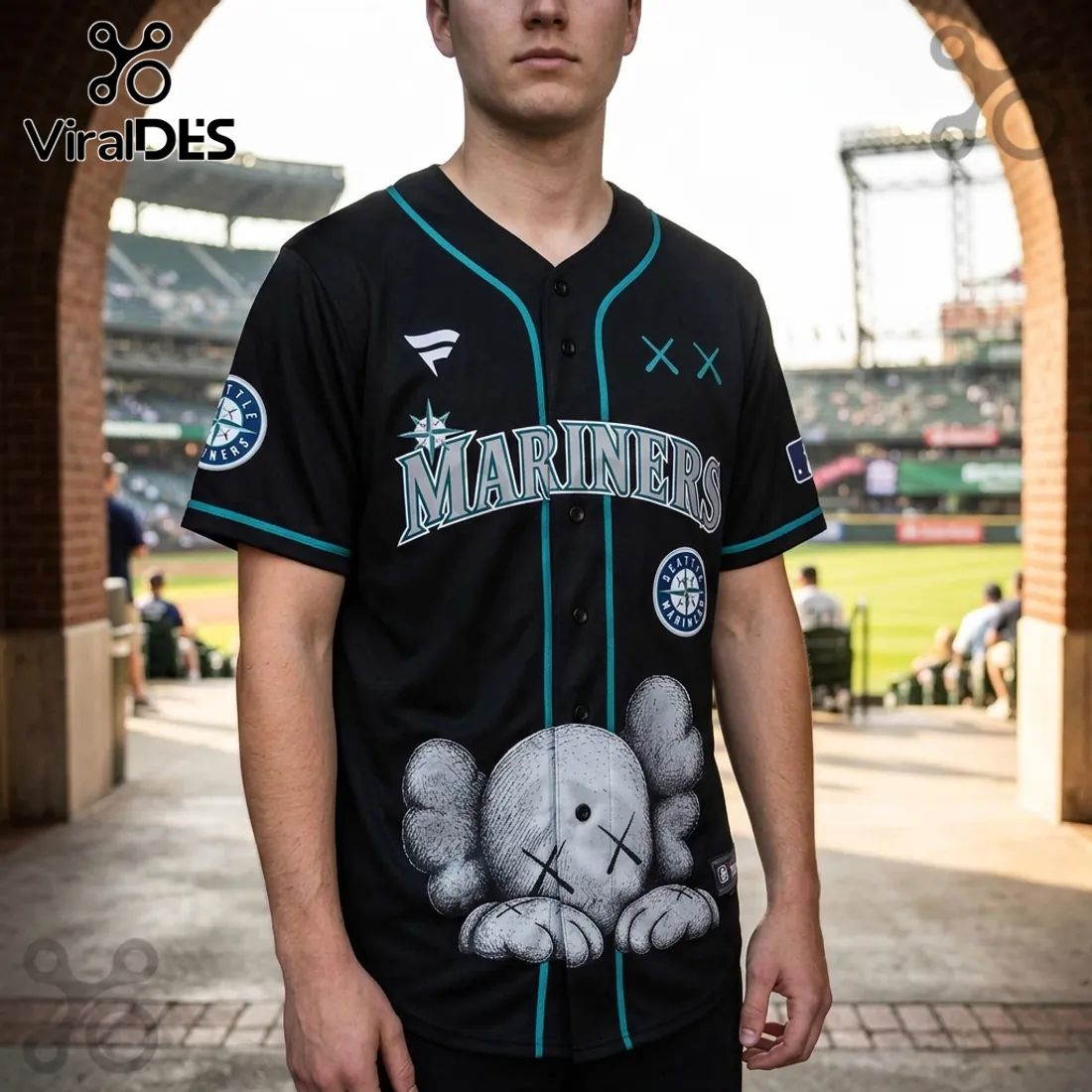KAWS x Seattle Mariners Blackout Baseball Jersey 2026