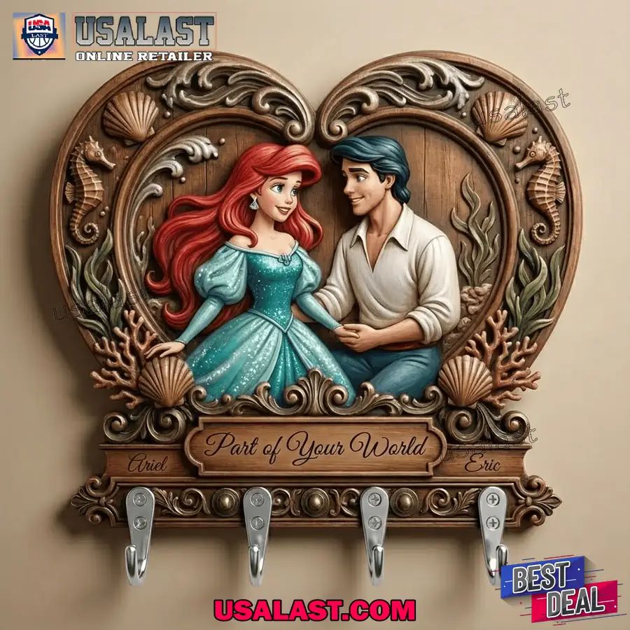 The Little Mermaid Couple Heart Shape Key Holder