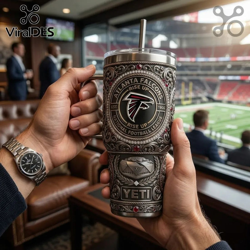Yeti Atlanta Falcons Luxury Ornate 40oz Stanley Tumbler