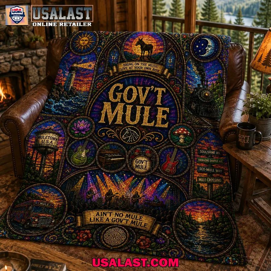 Gov’t Mule Blues Rock Stained Glass Quilt Blanket
