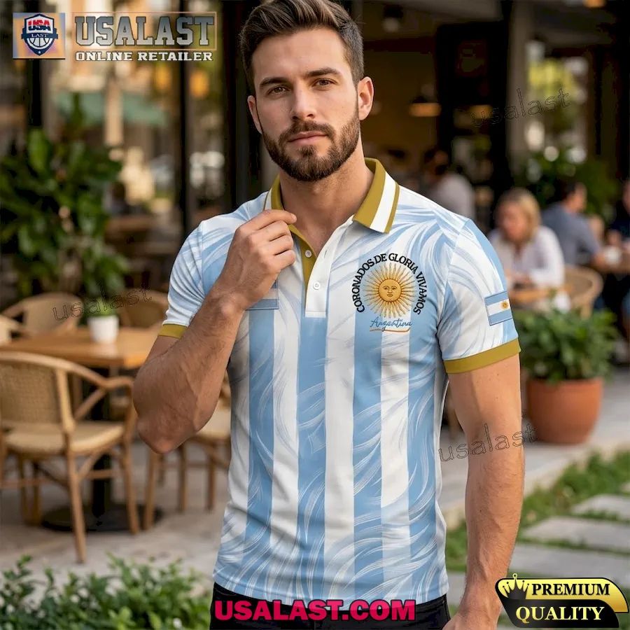 Argentina Football World Cup 2026 Printed Polo Shirt