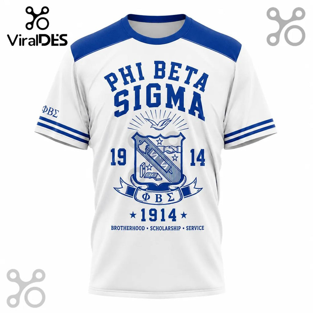 Phi Beta Sigma Fraternity 1914 Blue and White T-Shirt