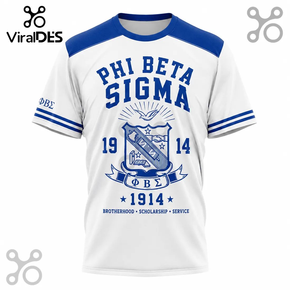 Phi Beta Sigma Fraternity 1914 Blue and White T-Shirt