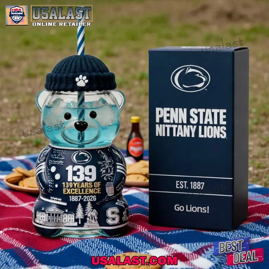 Penn State Nittany Lions 139th Anniversary Bear Glass Cup