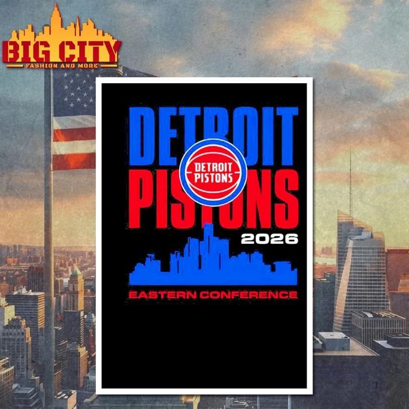 Detroit Pistons basekball NBA Eastern Conference city skyline vintate shirt
