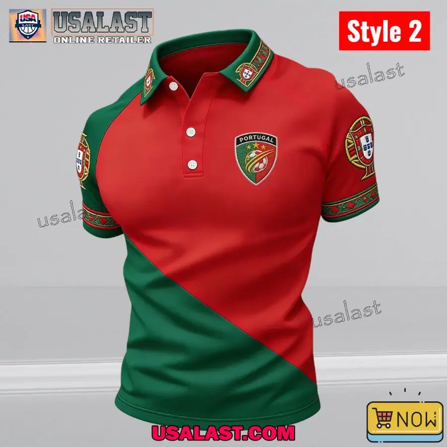Portugal Football WC 2026 Printed Polo Shirt